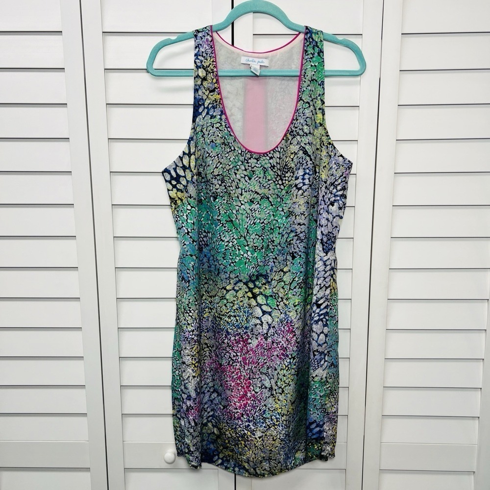 Charlie Jade Sleeveless Watercolor Shift Dress Women's Size Medium